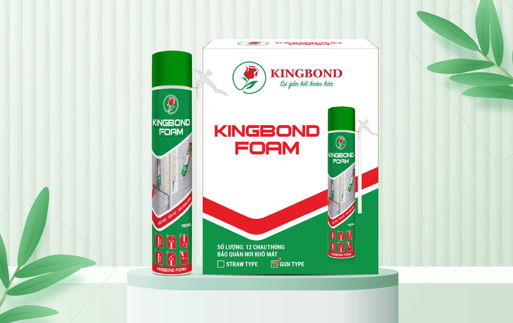 Keo bột nở Kingbond Foam guntype - Công Ty TNHH Kingbond Việt Nam